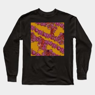 Sophisticated pattern with tiger on chartreuse Long Sleeve T-Shirt